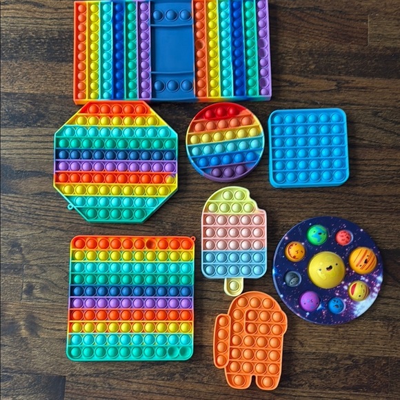 None Other - Rainbow Pop It Fidget Toy Set